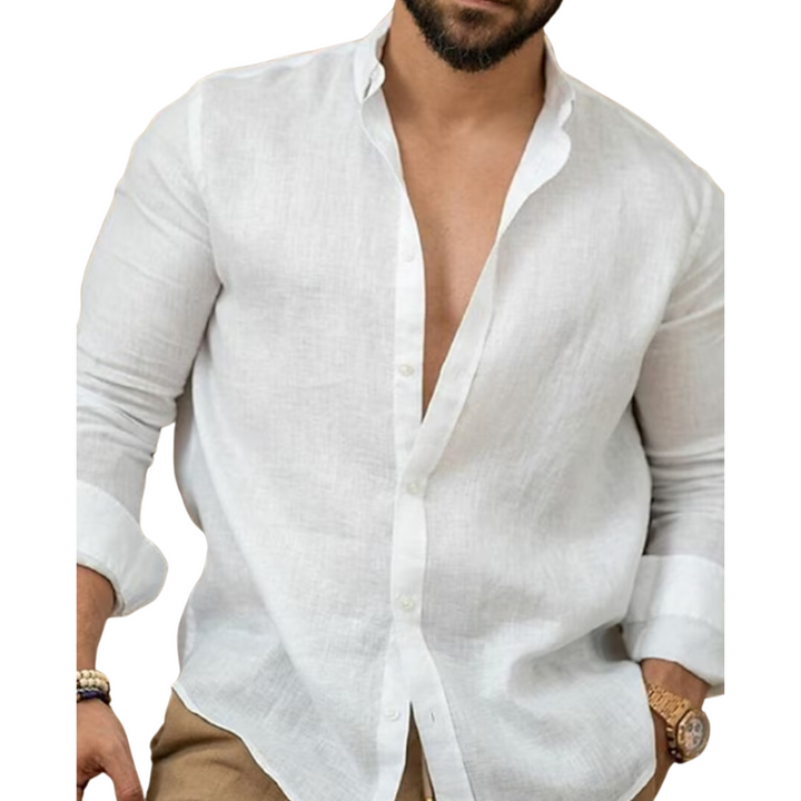 Paul | Men’s Long-Sleeved Tailored Shirt-Mens Blouse-Borough Fashion