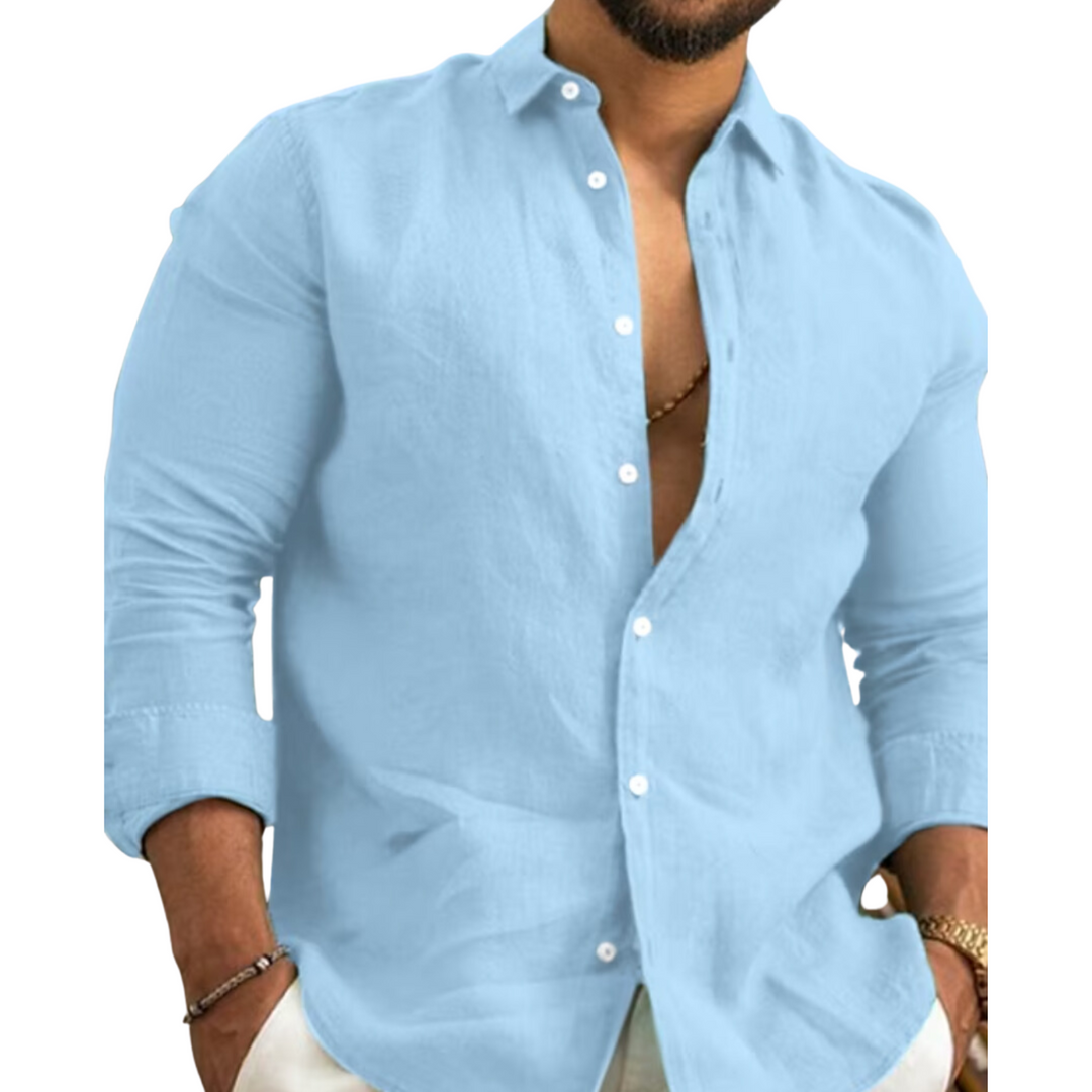 Paul | Men’s Long-Sleeved Tailored Shirt-Mens Blouse-Borough Fashion