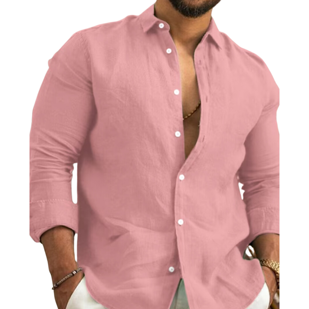 Paul | Men’s Long-Sleeved Tailored Shirt-Mens Blouse-Borough Fashion