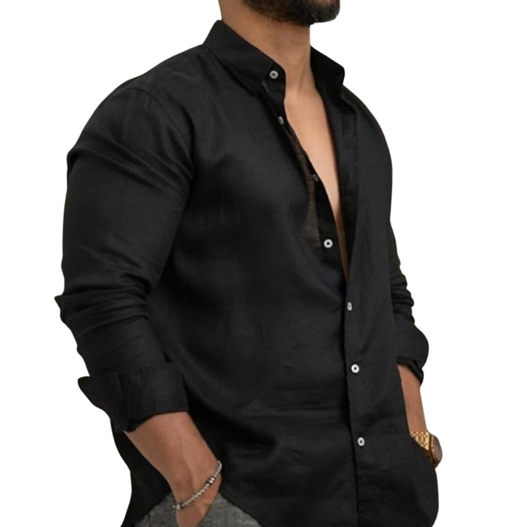 Paul | Men’s Long-Sleeved Tailored Shirt-Mens Blouse-Borough Fashion