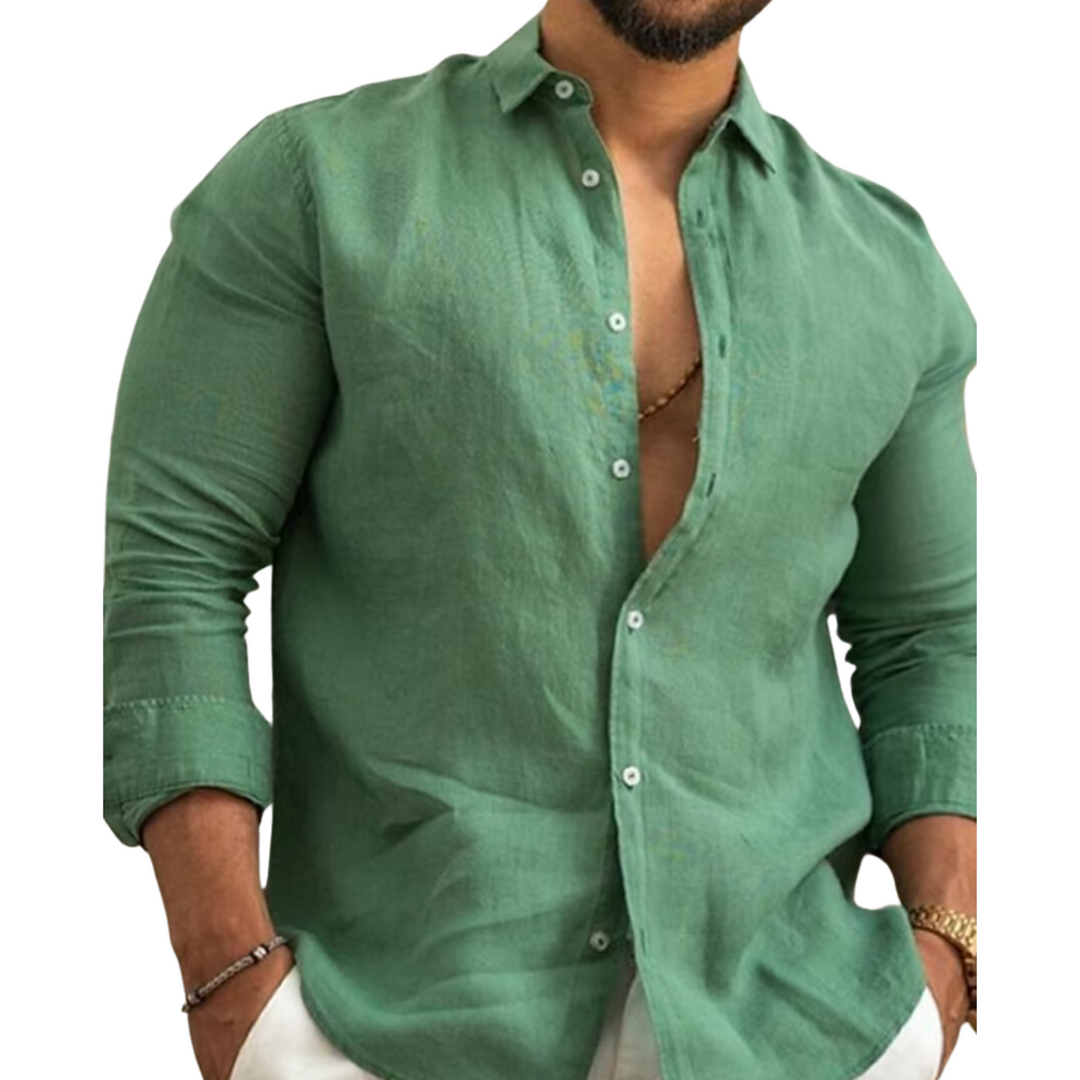 Paul | Men’s Long-Sleeved Tailored Shirt-Mens Blouse-Borough Fashion