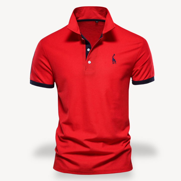 Men's Polo Shirt - Slim Fit, Cotton, Color Accents