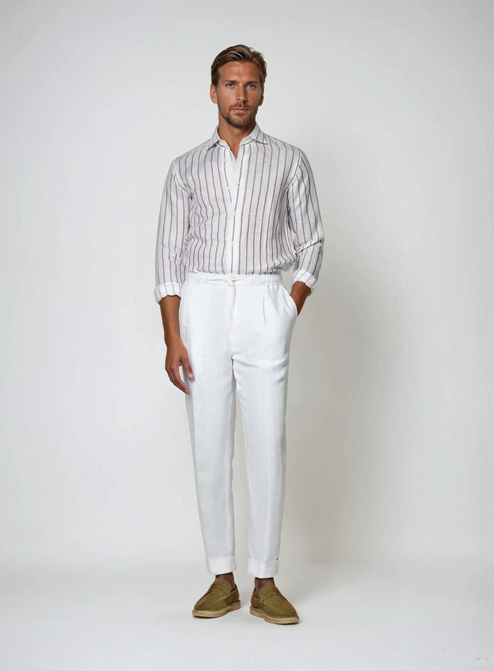 Men's Linen Trousers – White