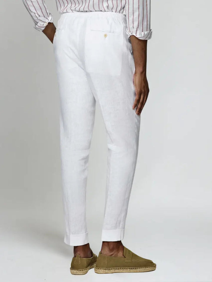 Men's Linen Trousers – White