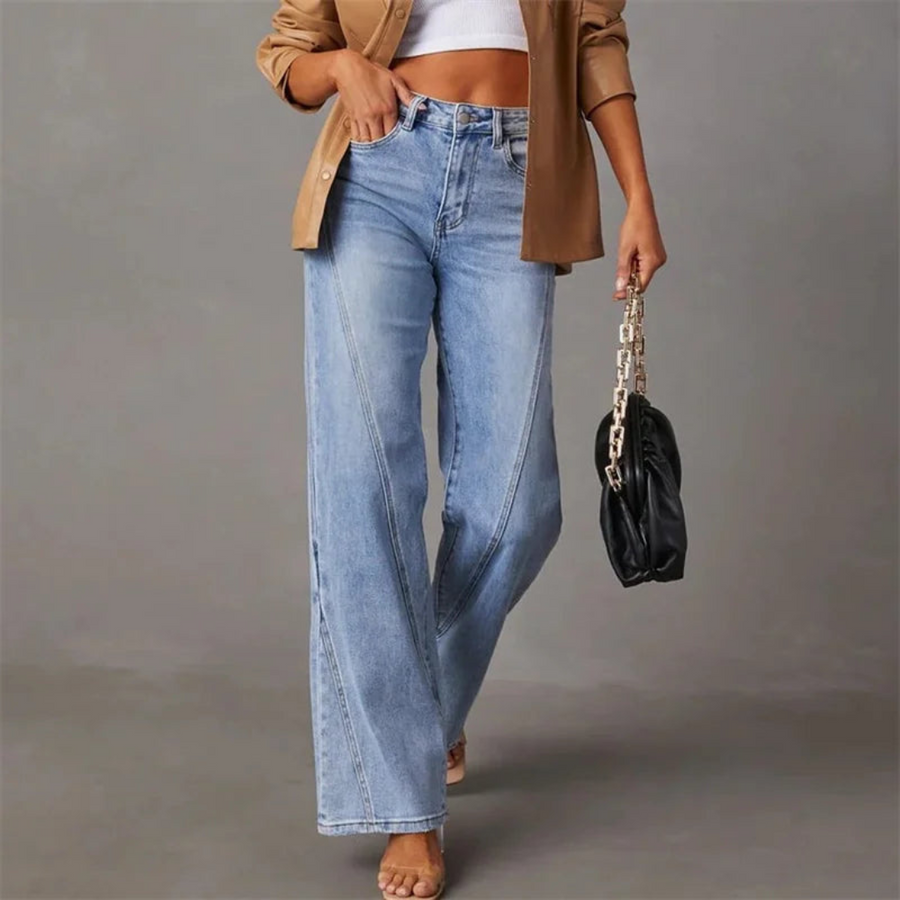 Valeria | Women’s Retro High-Waisted Denim Jeans-Women's Jeans-Borough Fashion