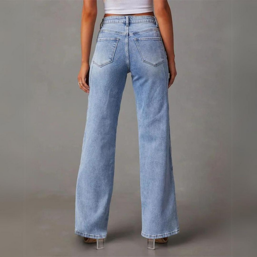 Valeria | Women’s Retro High-Waisted Denim Jeans-Women's Jeans-Borough Fashion