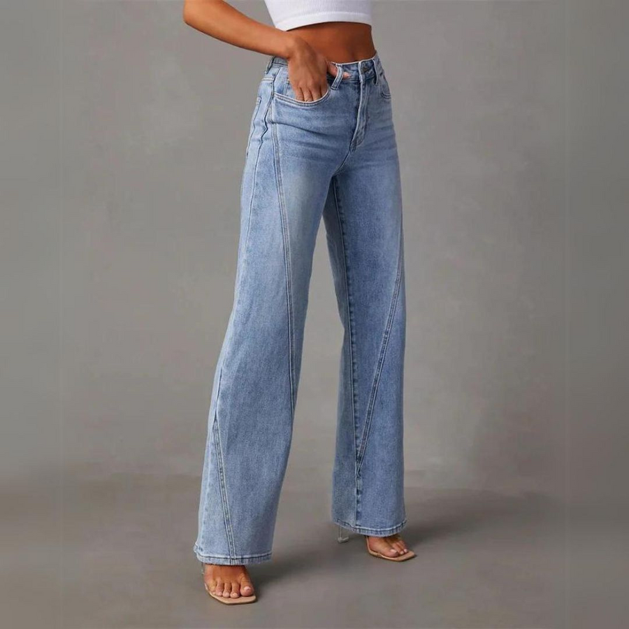 Valeria | Women’s Retro High-Waisted Denim Jeans-Women's Jeans-Borough Fashion