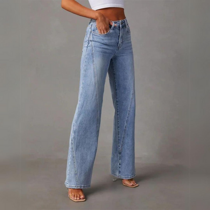 Valeria | Women’s Retro High-Waisted Denim Jeans-Women's Jeans-Borough Fashion