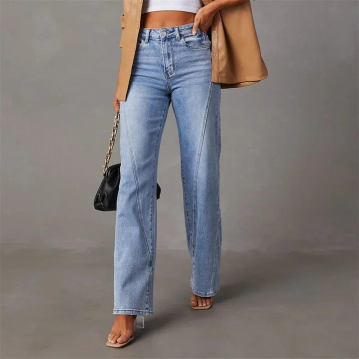 Valeria | Women’s Retro High-Waisted Denim Jeans-Women's Jeans-Borough Fashion