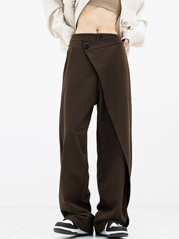 Zarah | Women’s Asymmetric Baggy Trousers-women pants-Borough Fashion