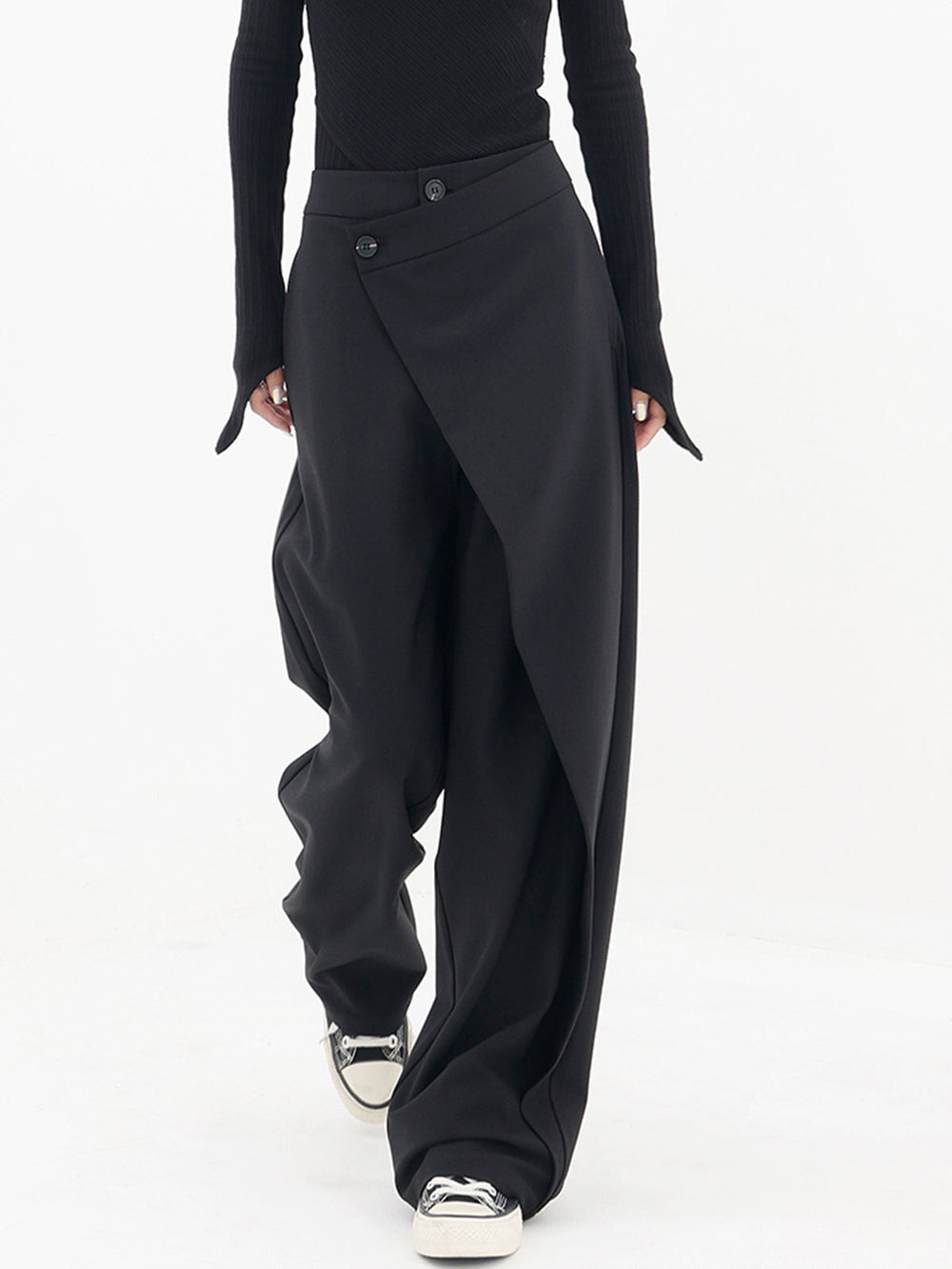 Zarah | Women’s Asymmetric Baggy Trousers-women pants-Borough Fashion