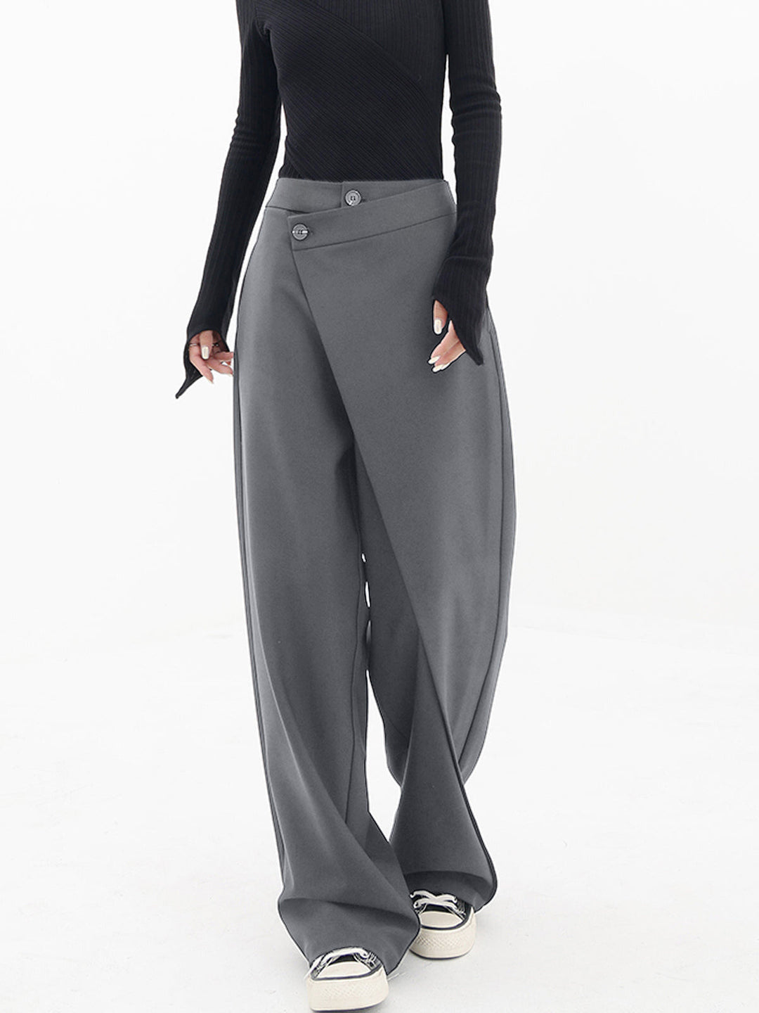 Zarah | Women’s Asymmetric Baggy Trousers-women pants-Borough Fashion