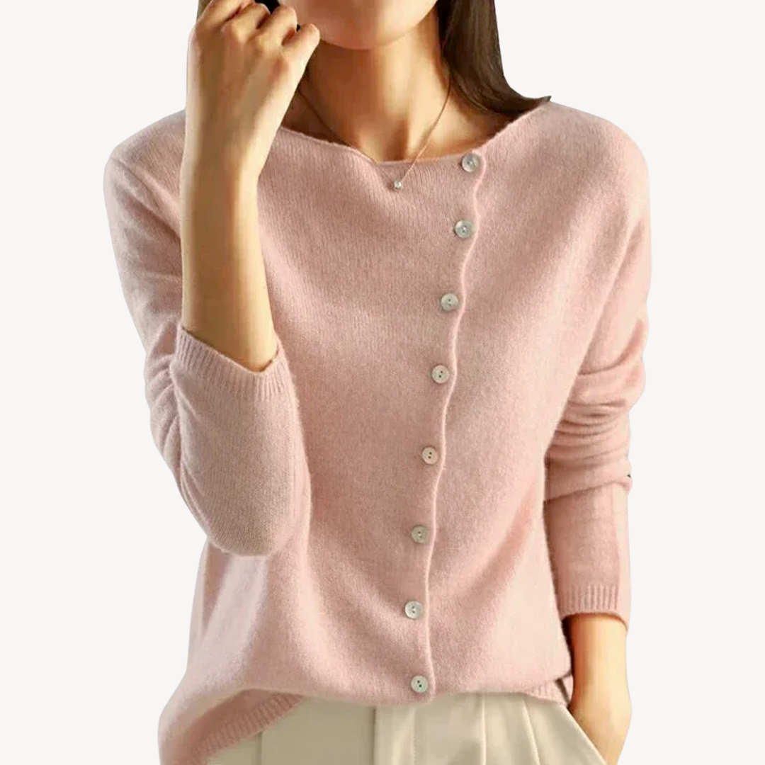Women’s Button-Up Cardigan – Soft Wool-Blend Jumper