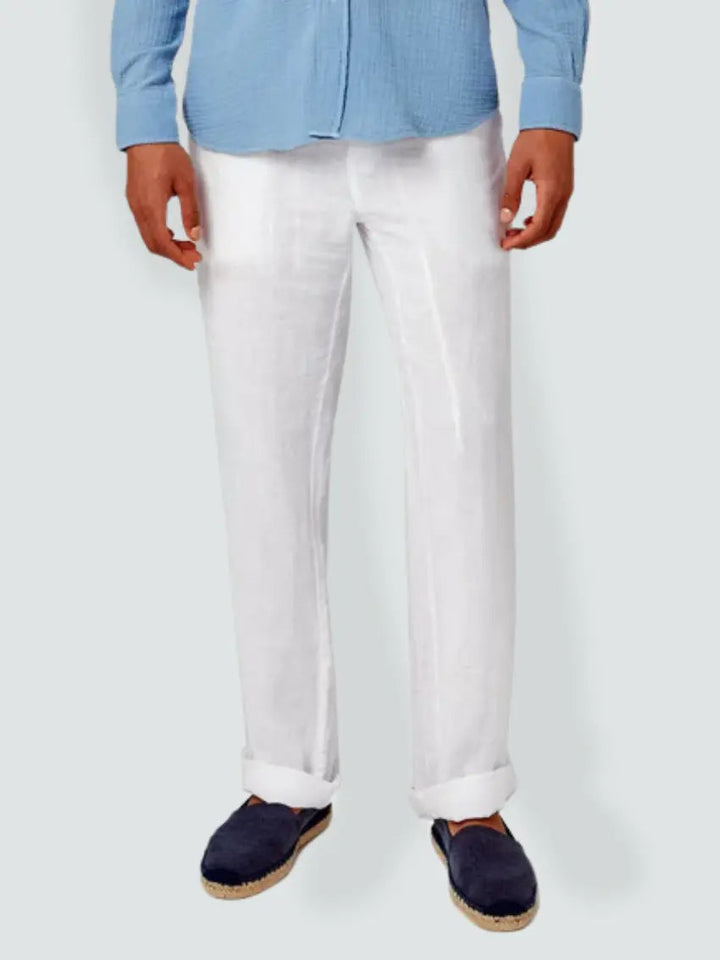 Men's Linen Trousers – White